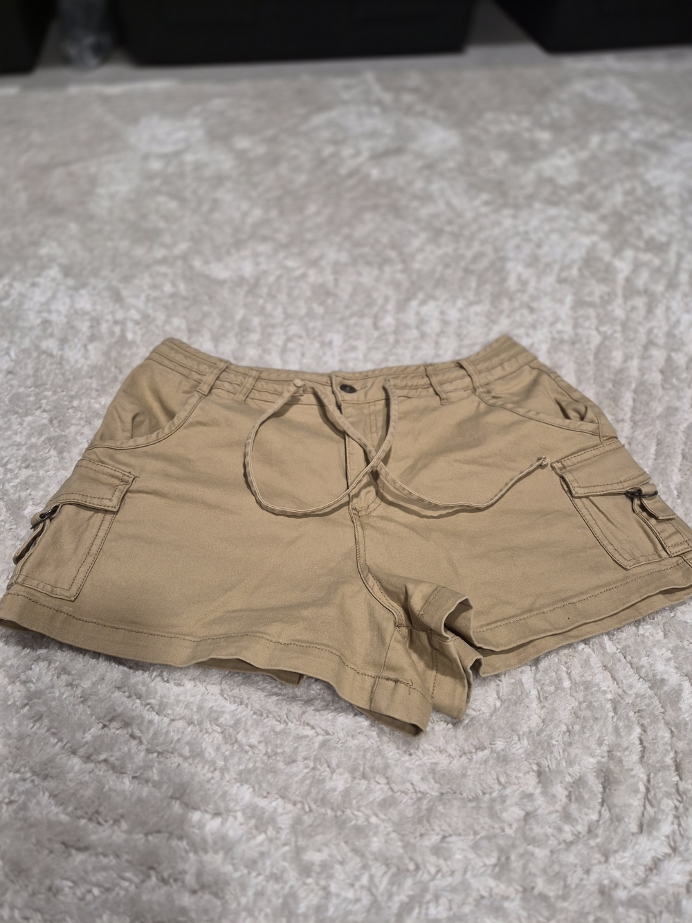 Sincerly Jules Khaki Drawstring Cargo Shorts
